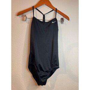 Nike Black Razorback Logo One Piece Swimsuit